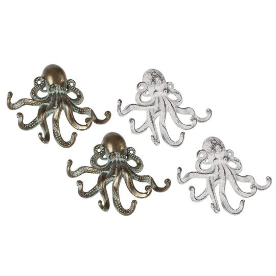 Set of 2 Bronze Metal Coastal Wall Hook, 8" x 7"